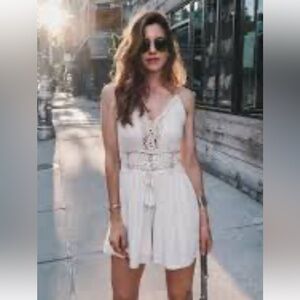 American Eagle Outfitters Ivory Textured Dress